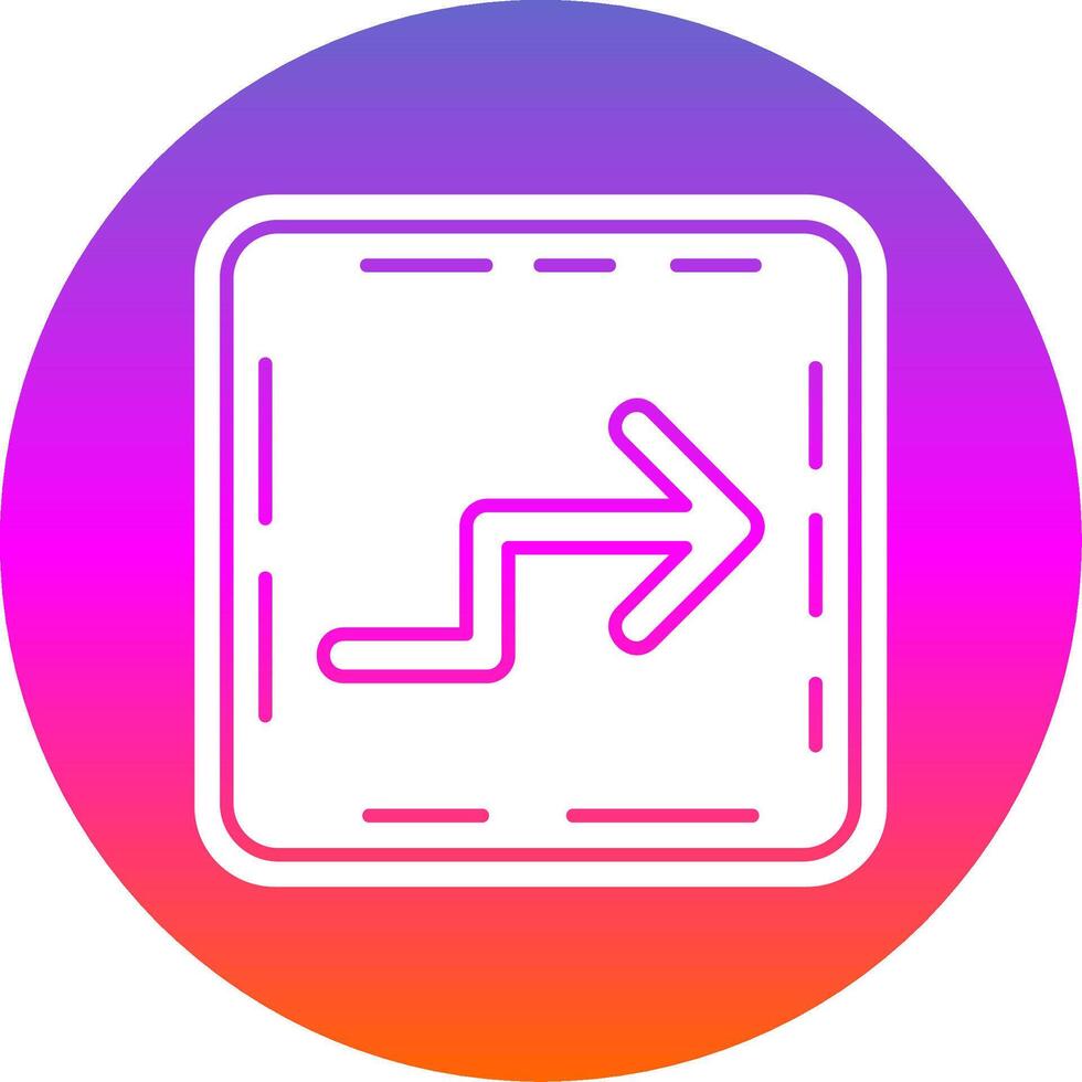 Zigzag Glyph Gradient Circle Icon vector