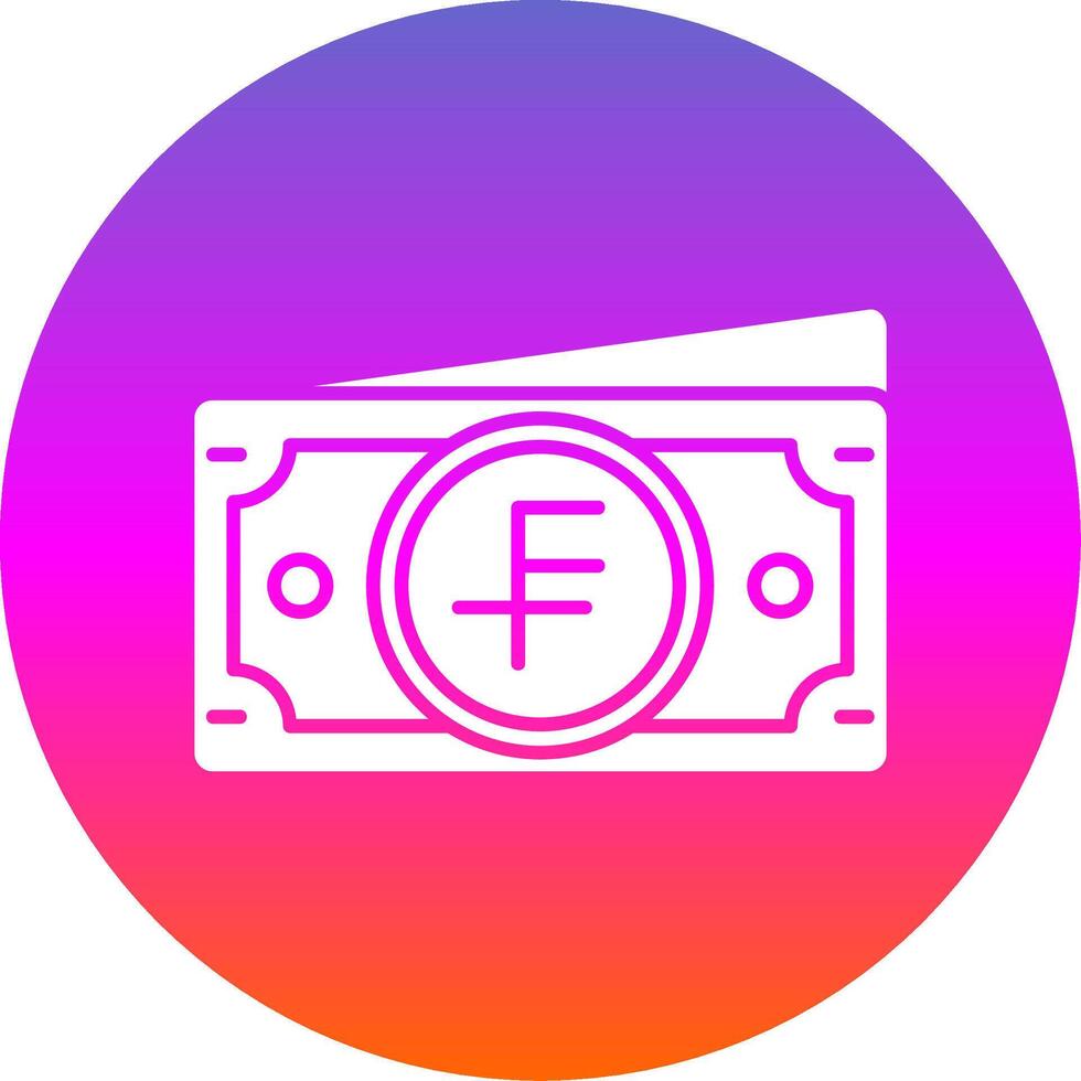 Swiss franc Glyph Gradient Circle Icon vector