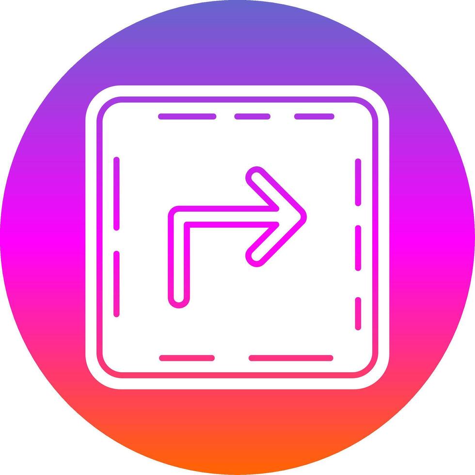 Turn Glyph Gradient Circle Icon vector