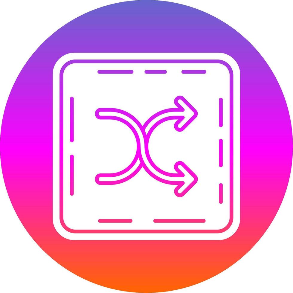 Shuffle Glyph Gradient Circle Icon vector