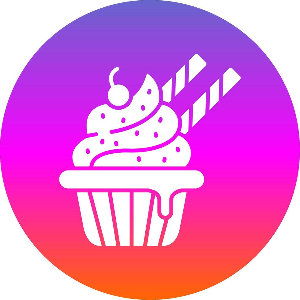 Cupcake Glyph Gradient Circle Icon vector