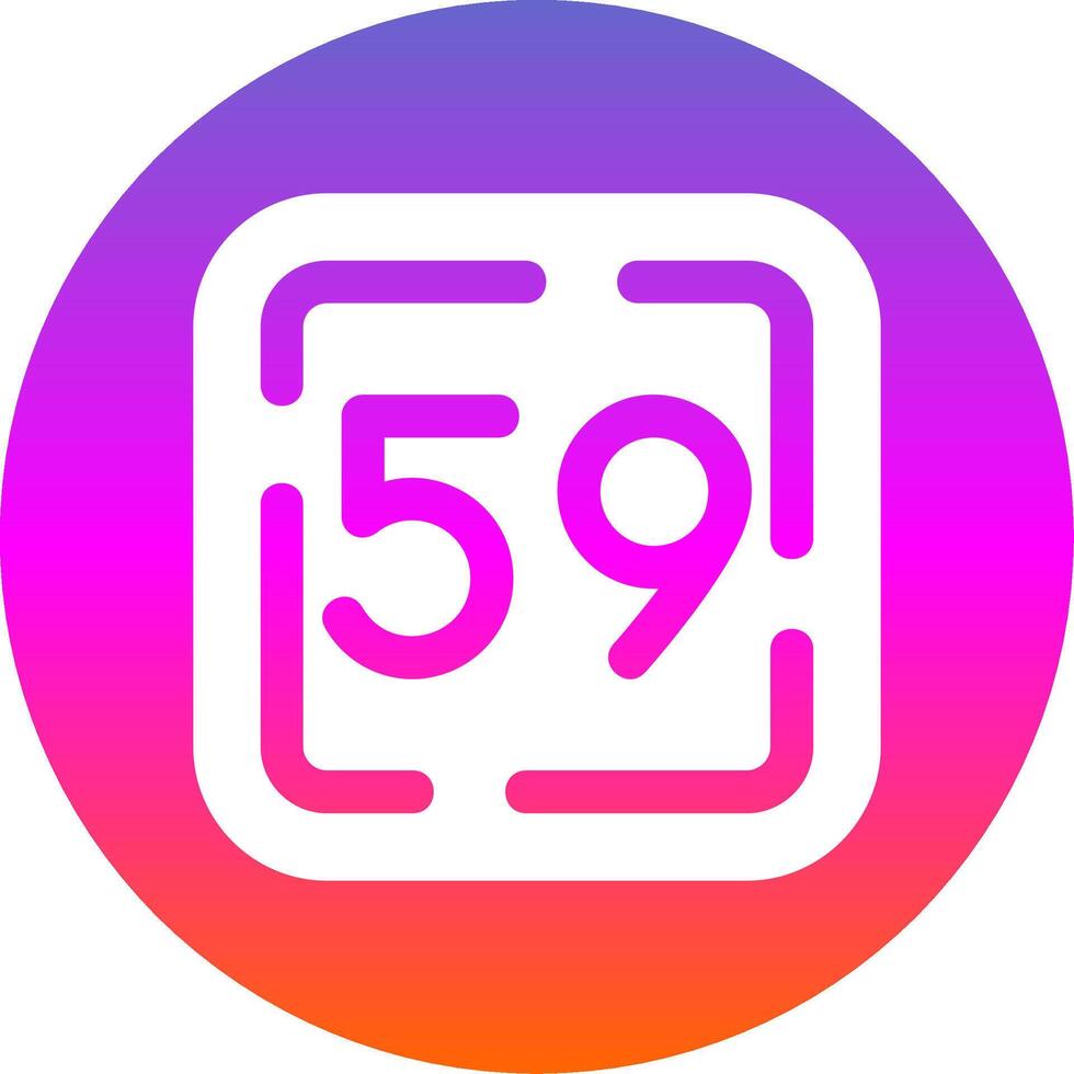 Fifty Nine Glyph Gradient Circle Icon vector