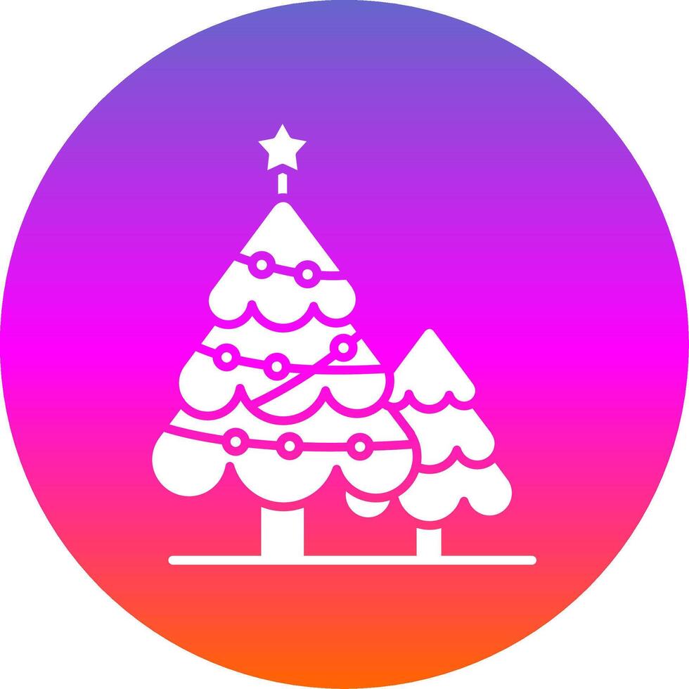 Navidad árbol glifo degradado circulo icono vector