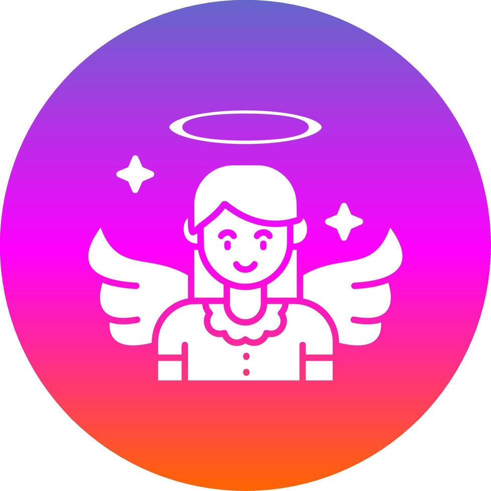 ángel glifo degradado circulo icono vector
