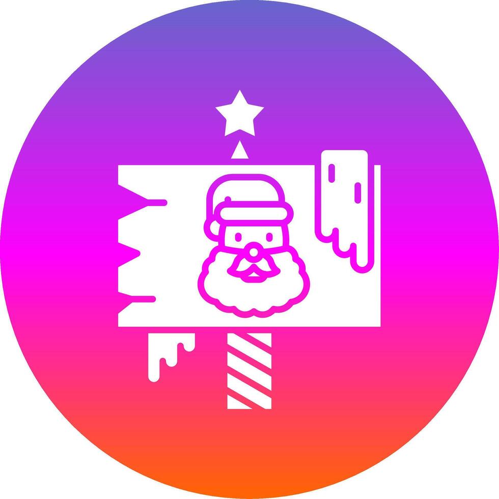 North pole Glyph Gradient Circle Icon vector