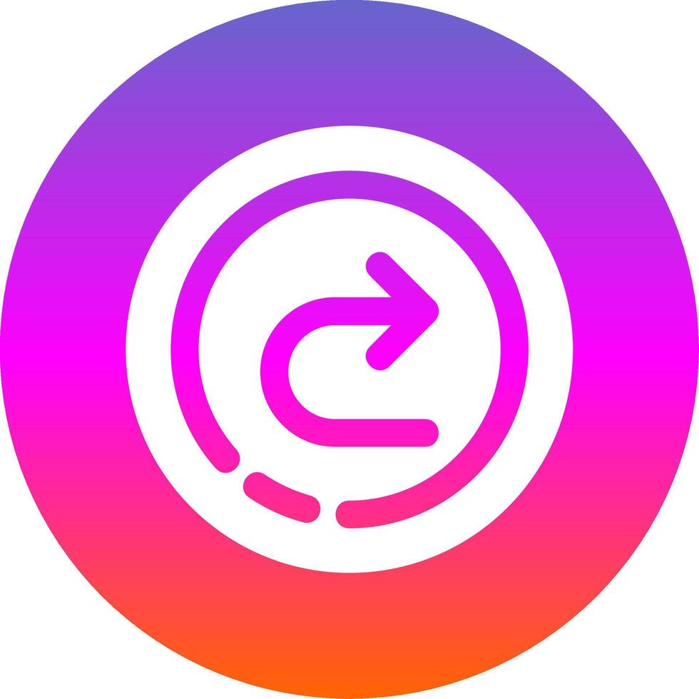 Forward Glyph Gradient Circle Icon vector
