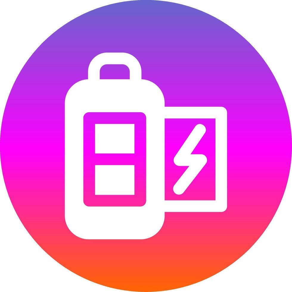 Battery half Glyph Gradient Circle Icon vector