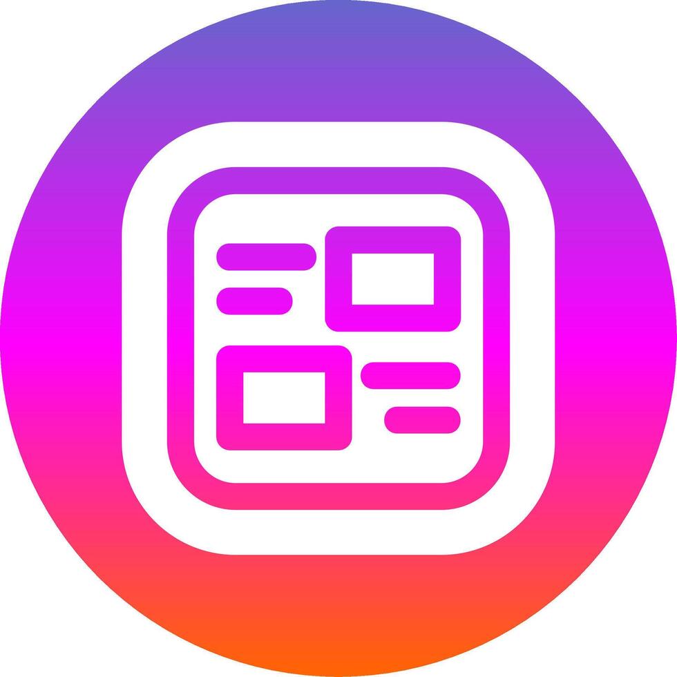 Layout Glyph Gradient Circle Icon vector