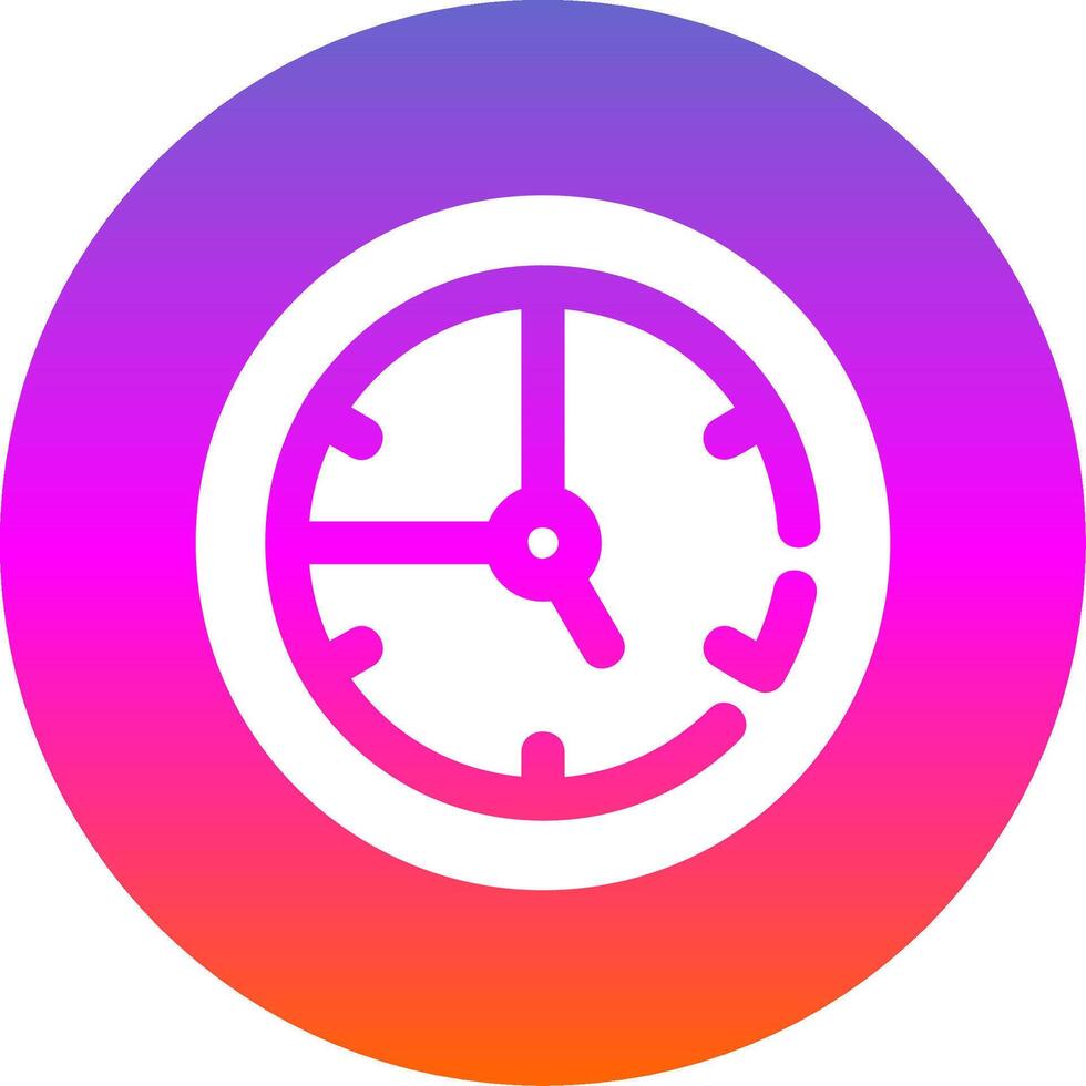 Time Glyph Gradient Circle Icon vector