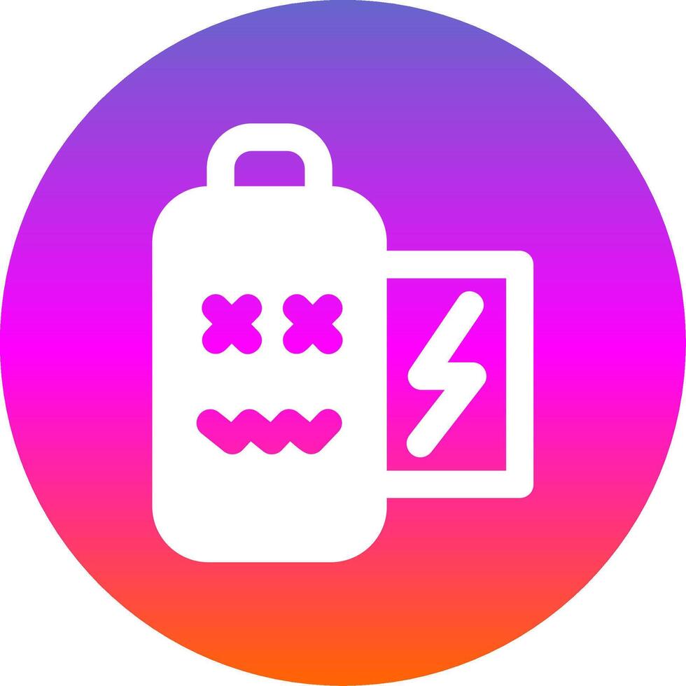 Battery dead Glyph Gradient Circle Icon vector