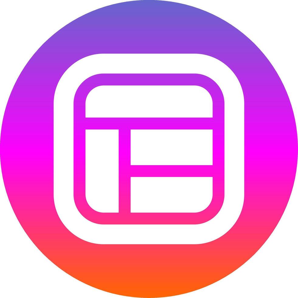Layout Glyph Gradient Circle Icon vector
