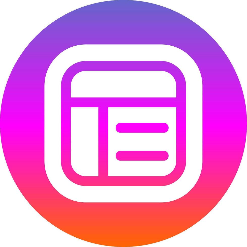 Layout Glyph Gradient Circle Icon vector