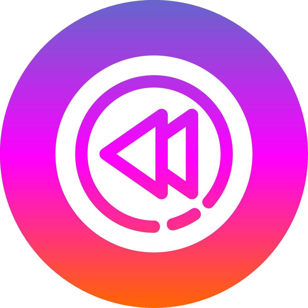 Rewind Glyph Gradient Circle Icon vector