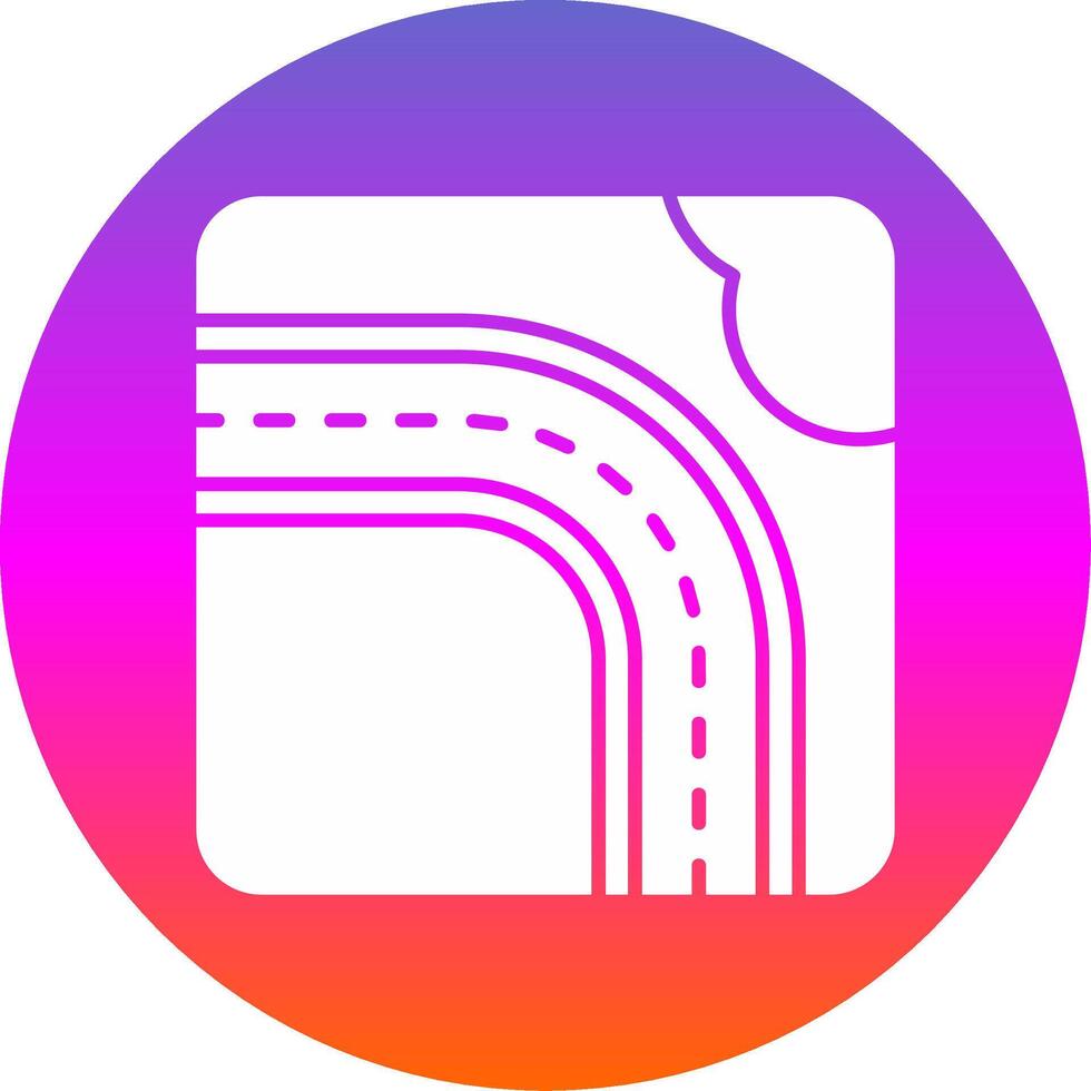 Highway Glyph Gradient Circle Icon vector