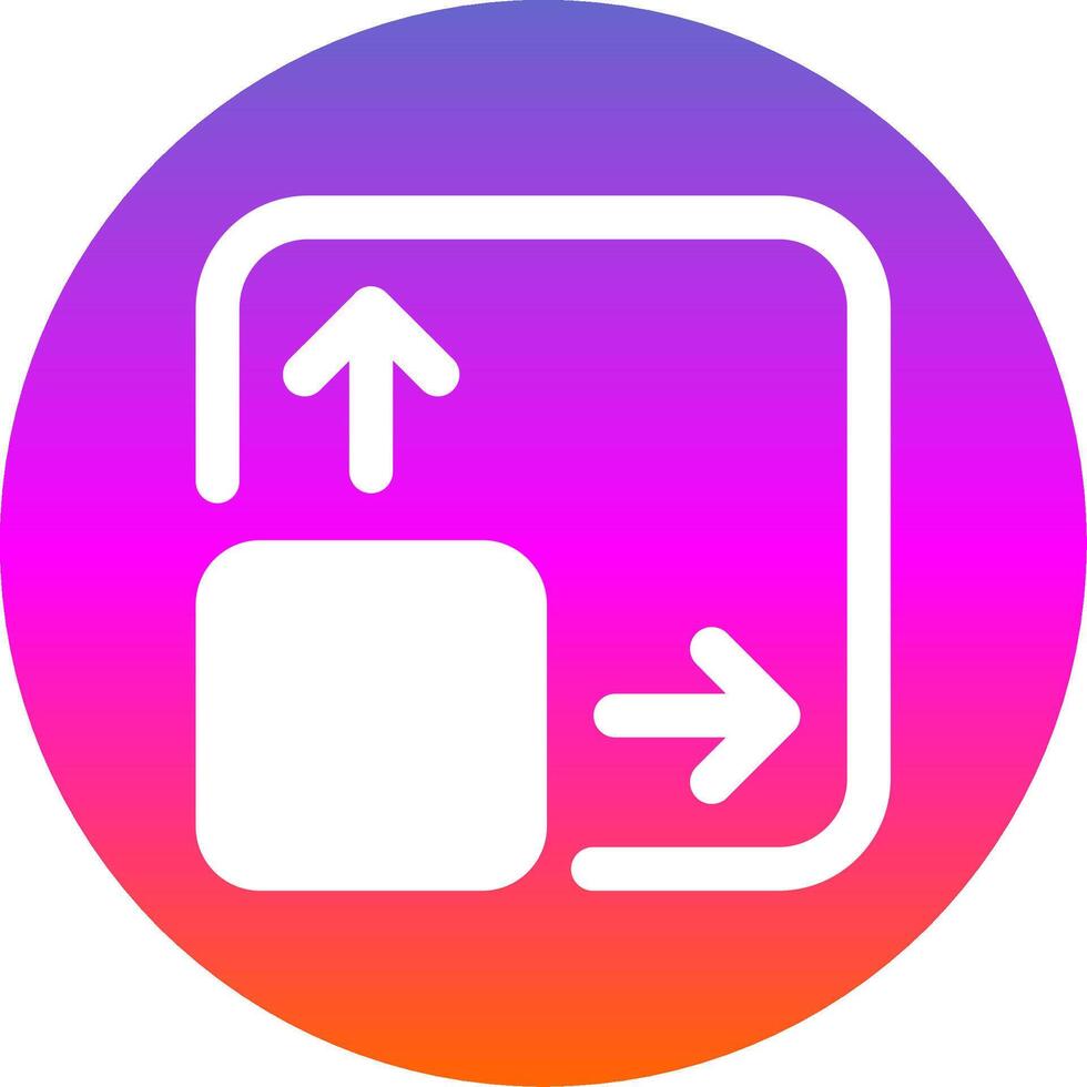 Expand Glyph Gradient Circle Icon vector