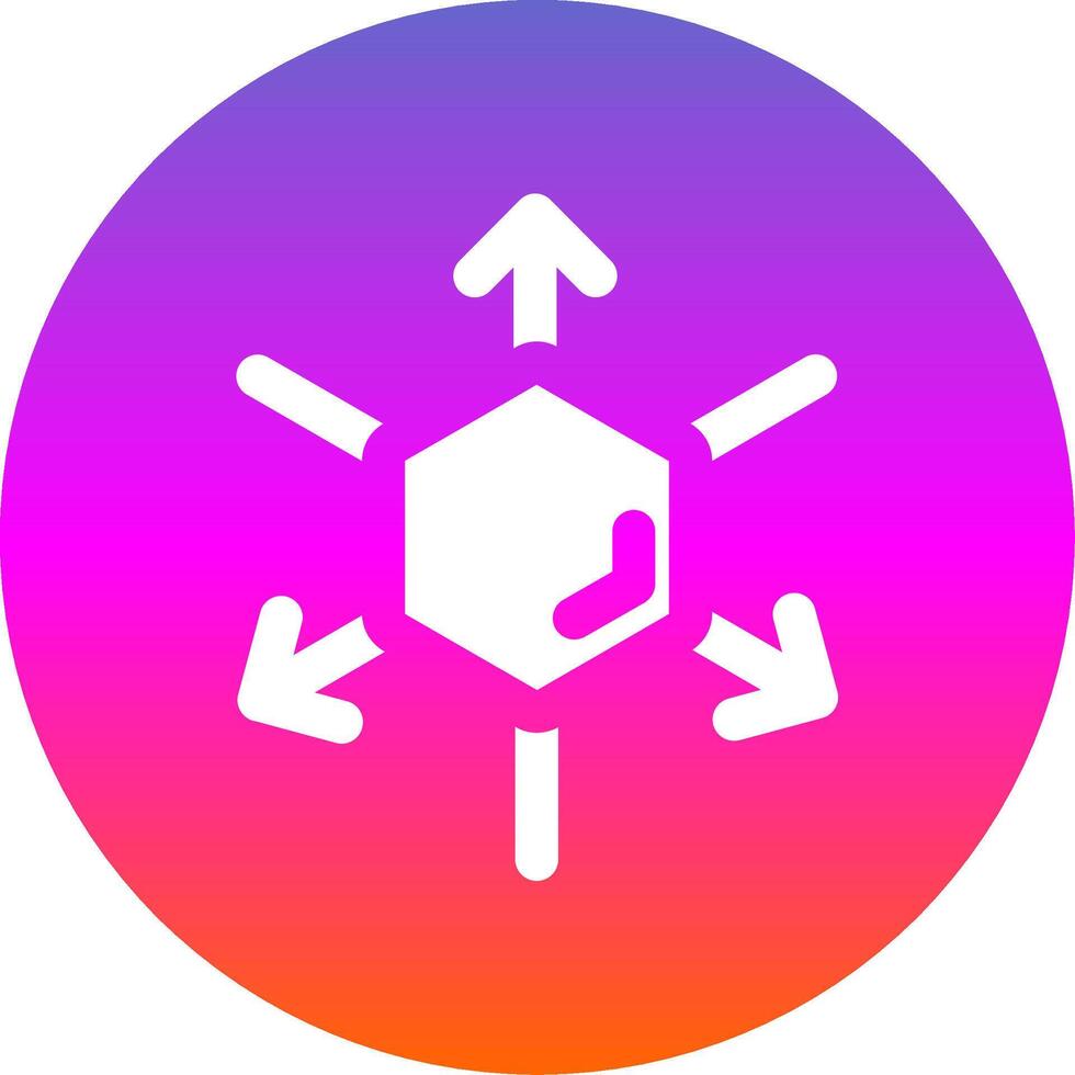 3d coordinate axis Glyph Gradient Circle Icon vector
