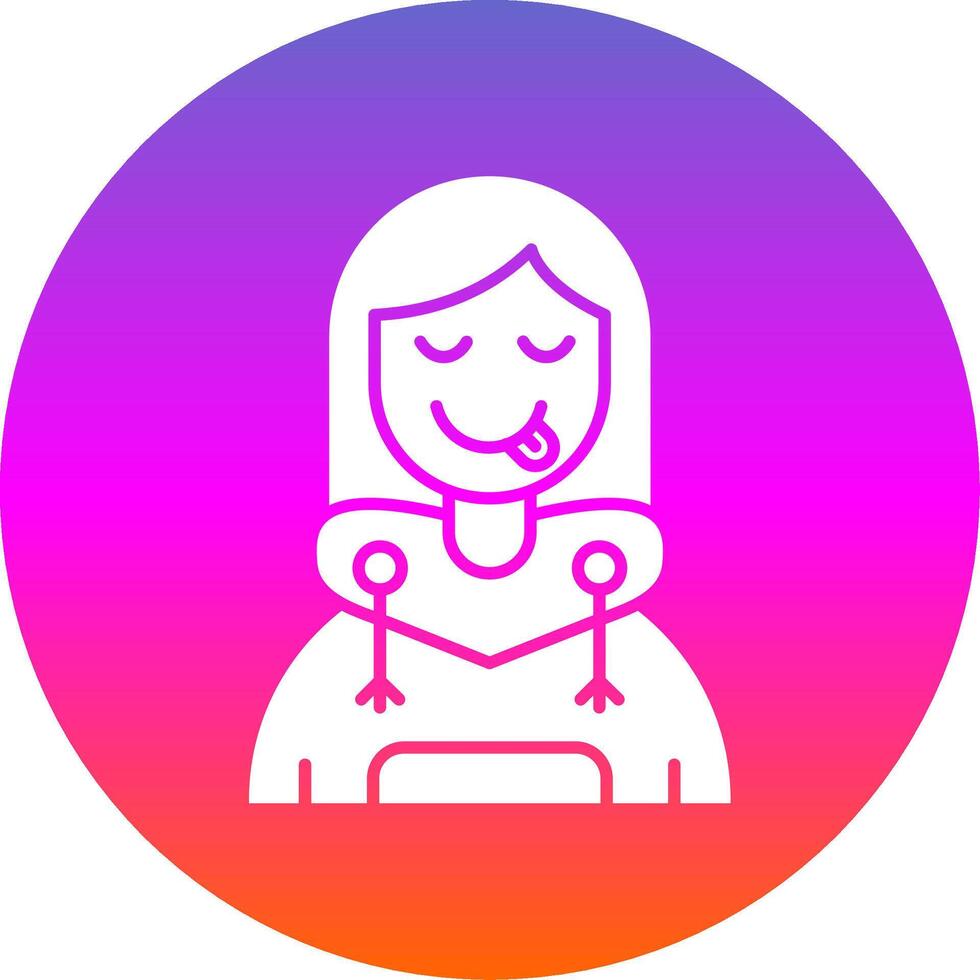 Tongue Glyph Gradient Circle Icon vector