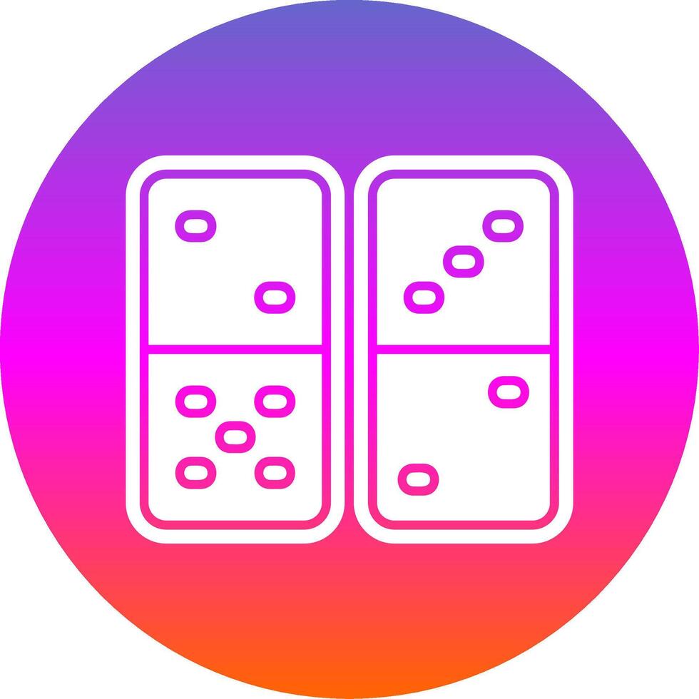 Domino Glyph Gradient Circle Icon vector