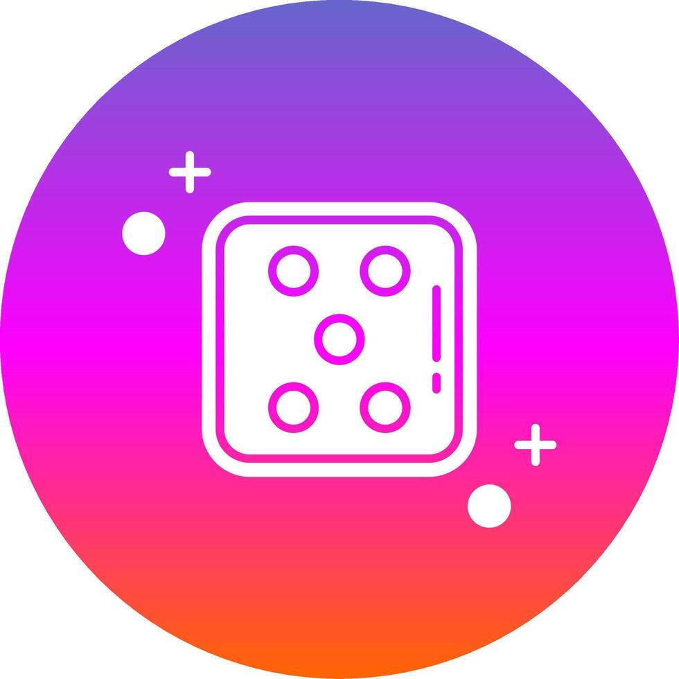 Dice five Glyph Gradient Circle Icon vector