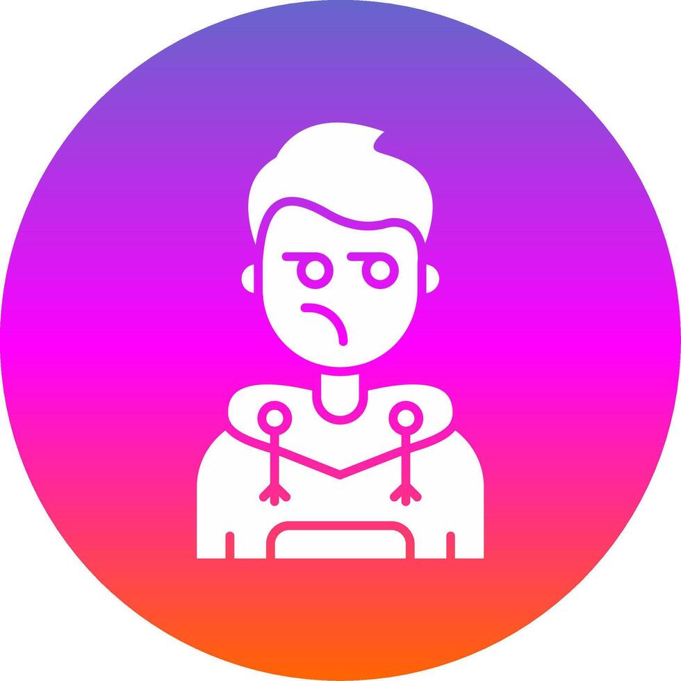 Suspicious Glyph Gradient Circle Icon vector