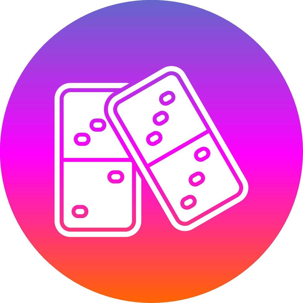 Domino Glyph Gradient Circle Icon vector