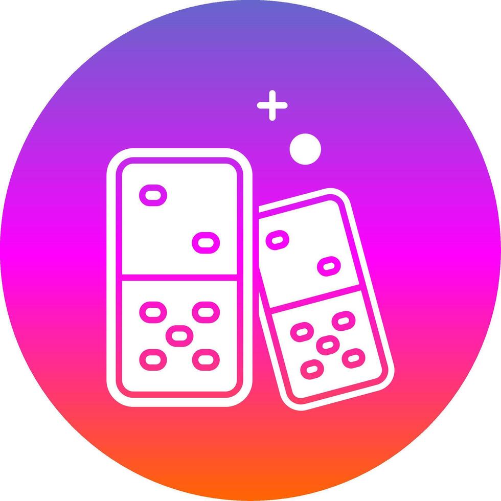 Domino Glyph Gradient Circle Icon vector