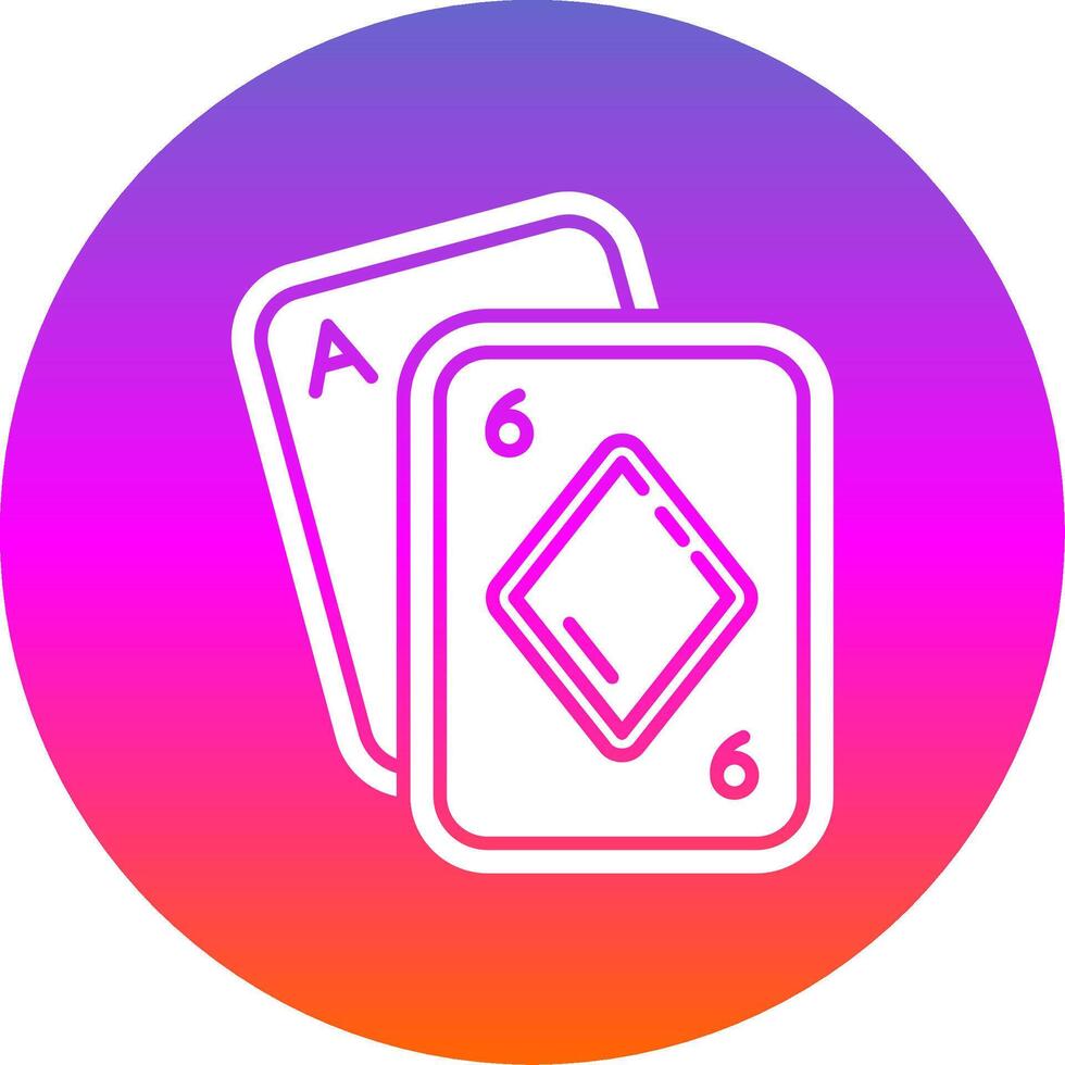 Poker Glyph Gradient Circle Icon vector