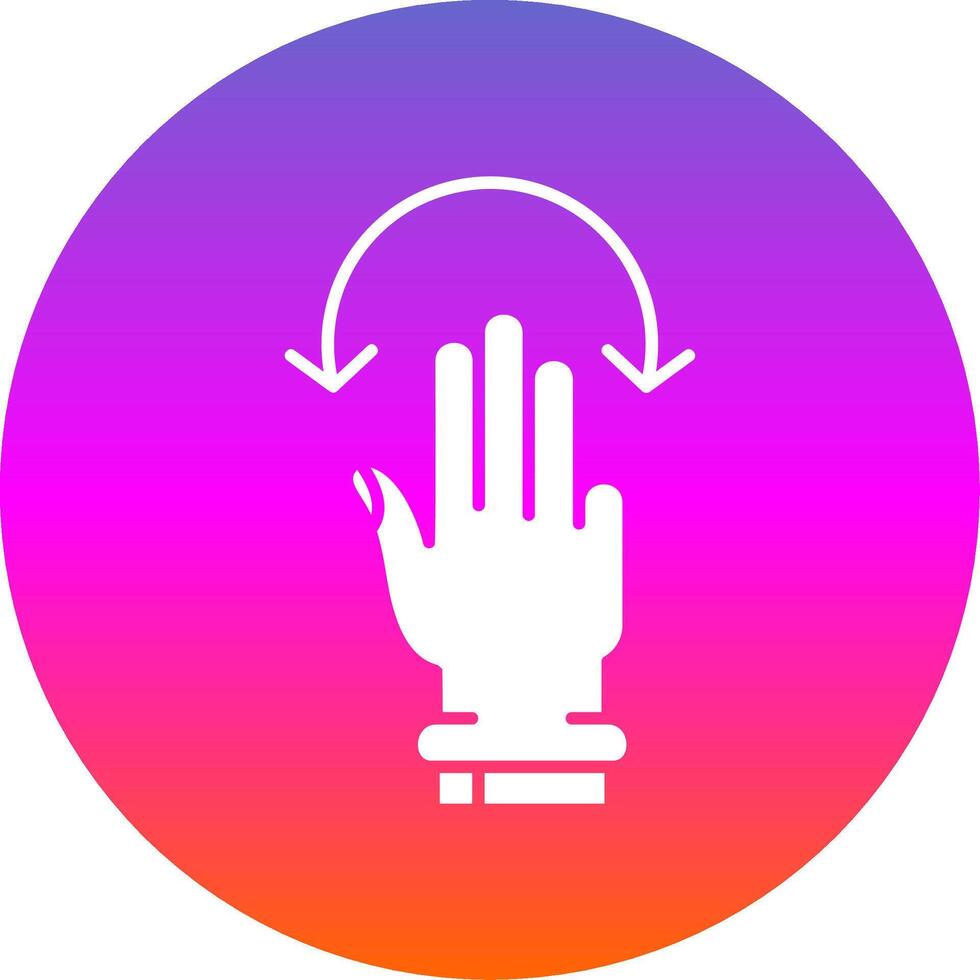 Three Fingers Rotate Glyph Gradient Circle Icon vector