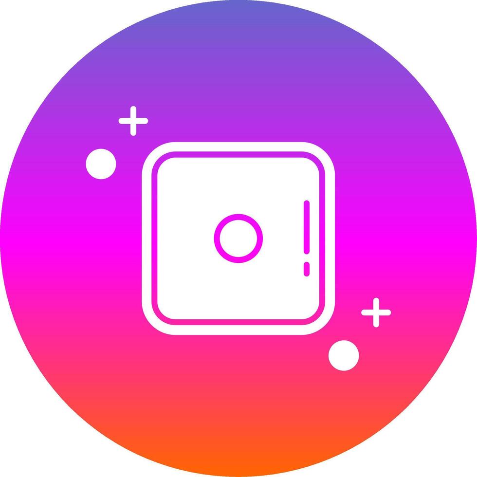 Dice one Glyph Gradient Circle Icon vector