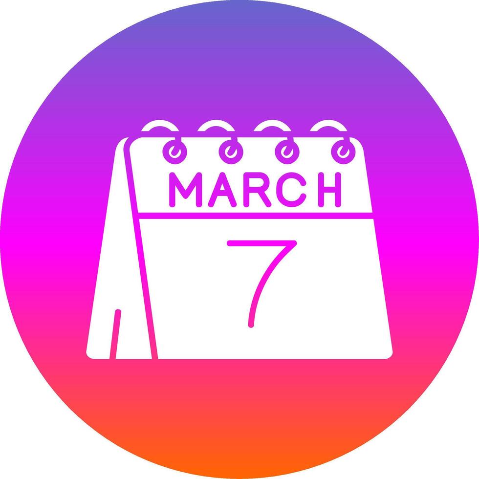 7th of March Glyph Gradient Circle Icon vector