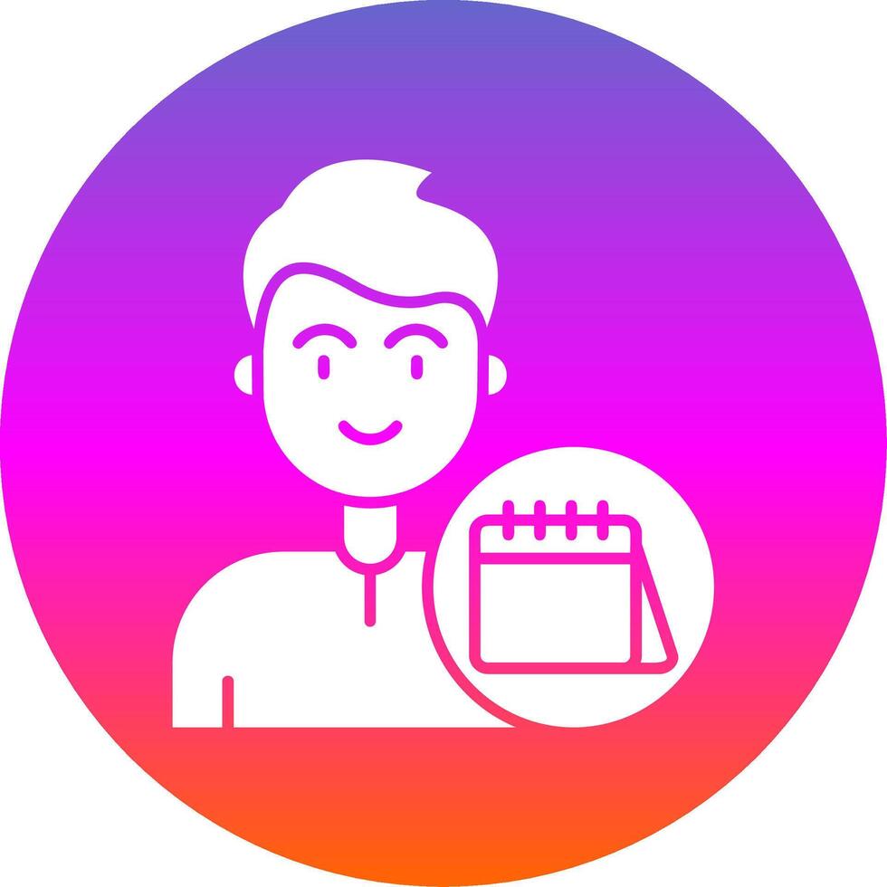 Calendar Glyph Gradient Circle Icon vector
