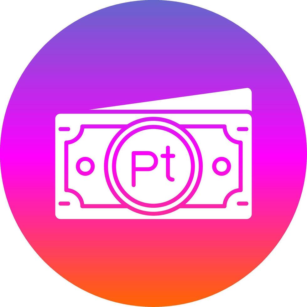 Peseta Glyph Gradient Circle Icon vector