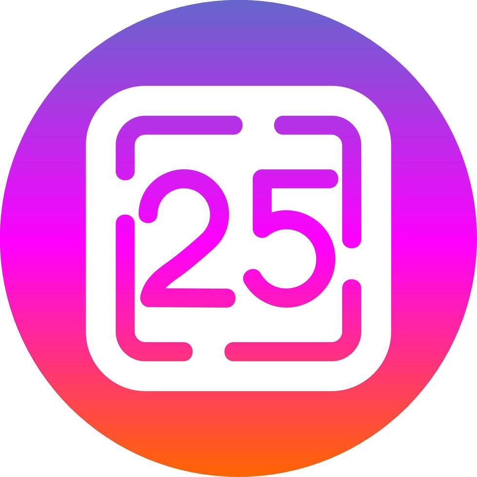 Twenty Five Glyph Gradient Circle Icon vector