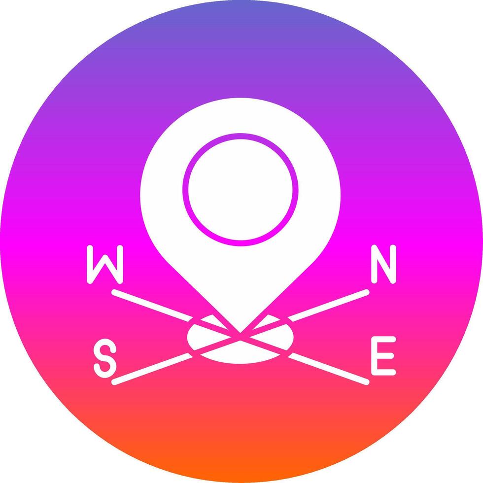 Corrdinate Glyph Gradient Circle Icon vector