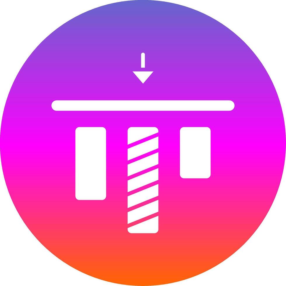 Top alignment Glyph Gradient Circle Icon vector