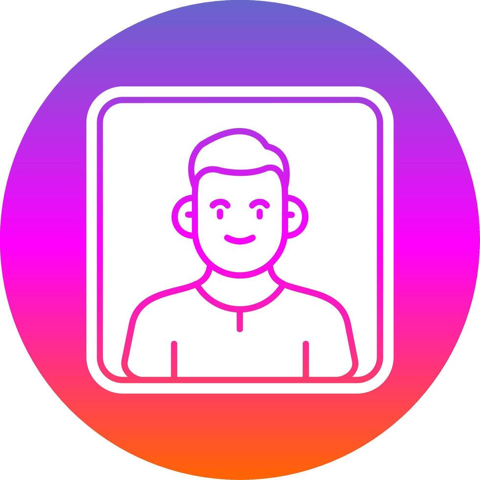 Portrait Glyph Gradient Circle Icon vector