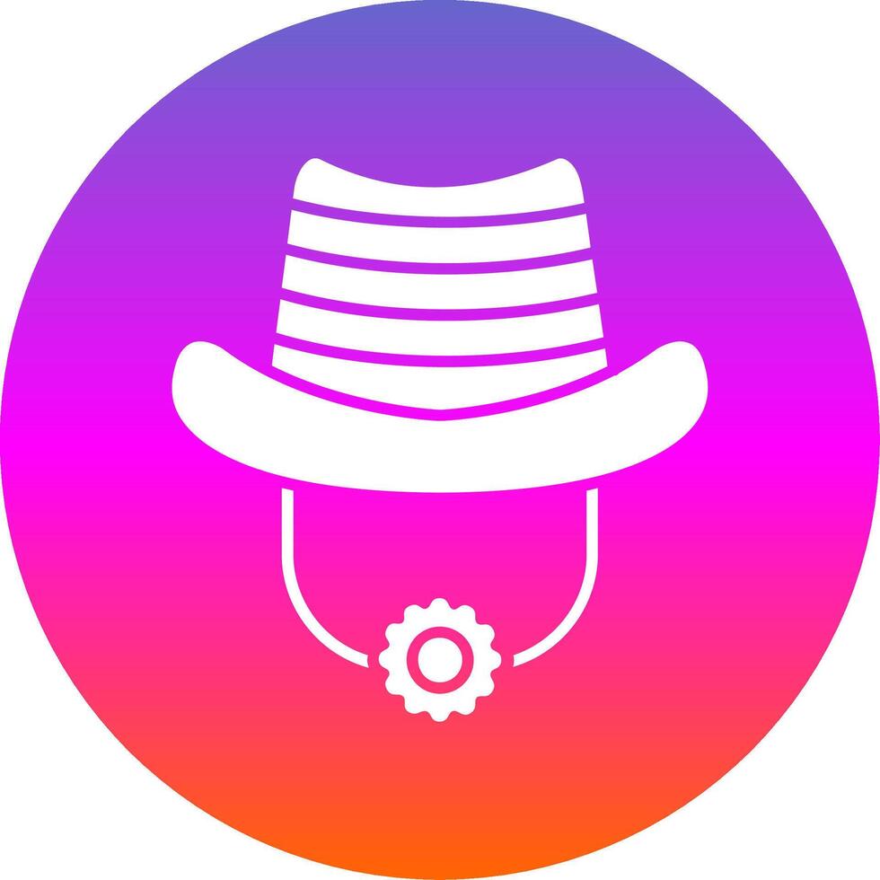 sombrero glifo degradado circulo icono vector