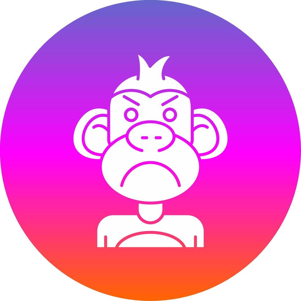 Angry Glyph Gradient Circle Icon vector