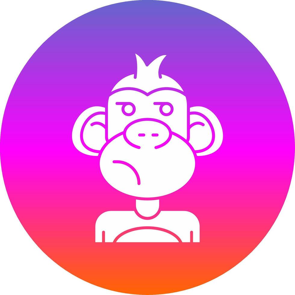 Suspicious Glyph Gradient Circle Icon vector