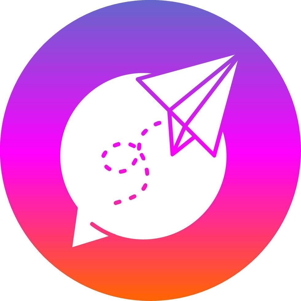 Paper plane Glyph Gradient Circle Icon vector