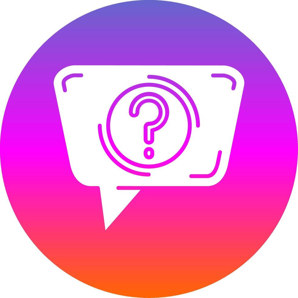 Question Glyph Gradient Circle Icon vector