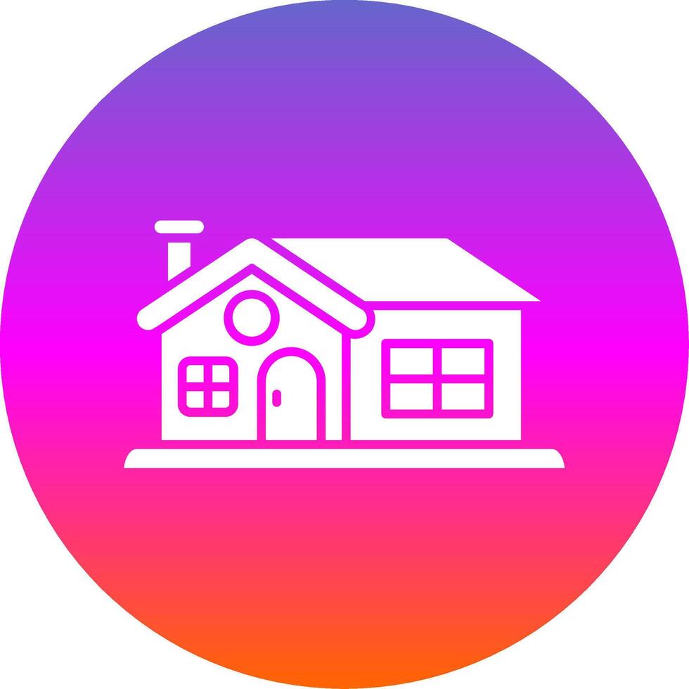 House Glyph Gradient Circle Icon vector