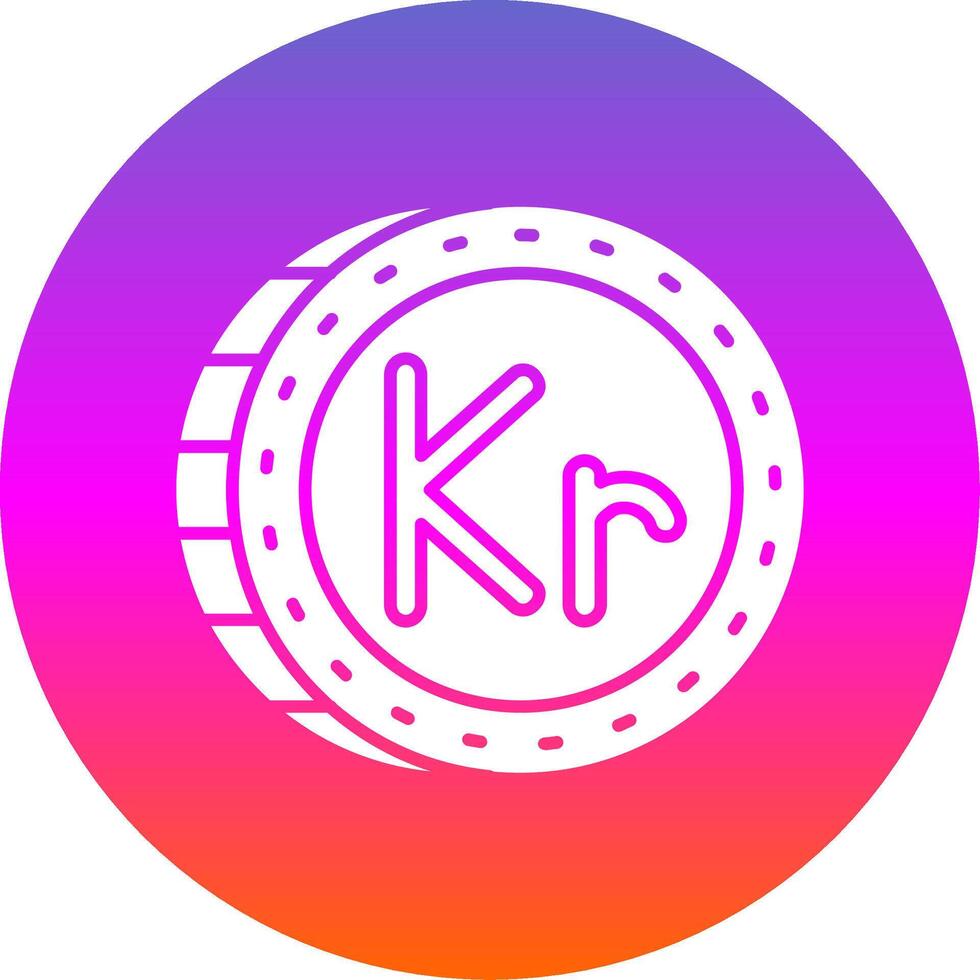 Krone Glyph Gradient Circle Icon vector