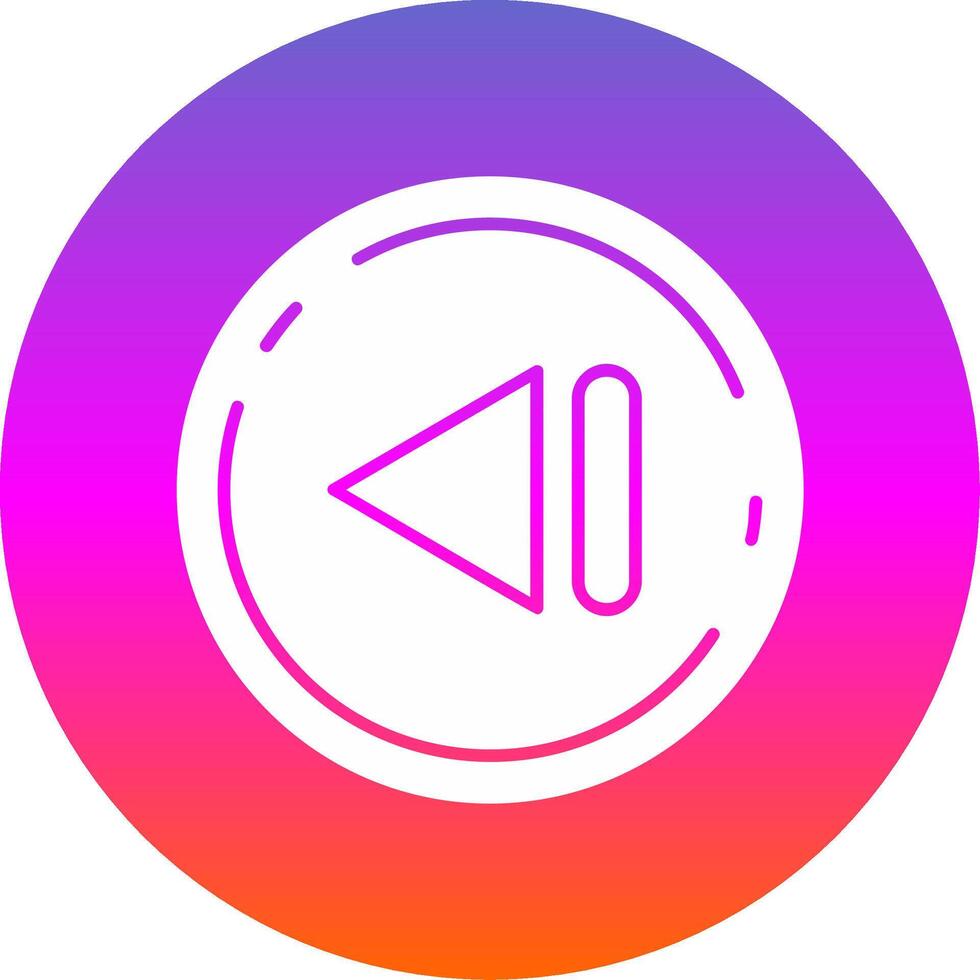 Previous Glyph Gradient Circle Icon vector