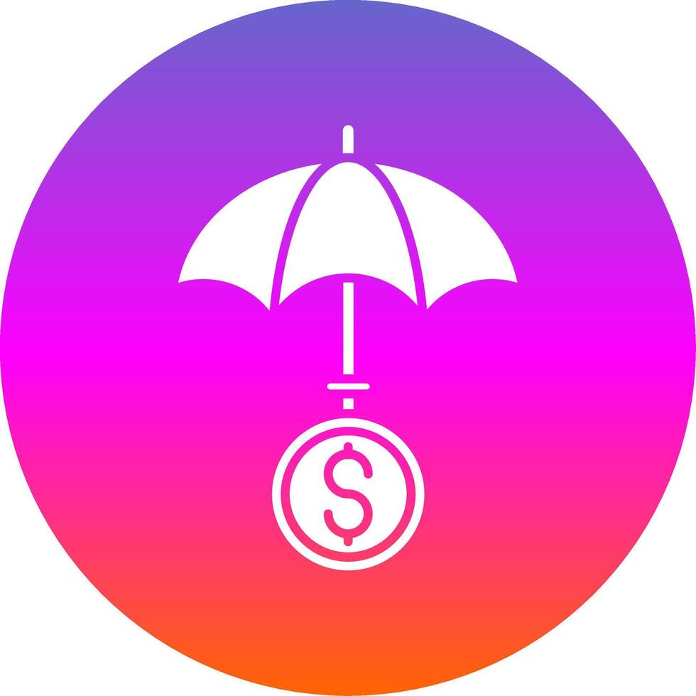 Umbrella Glyph Gradient Circle Icon vector