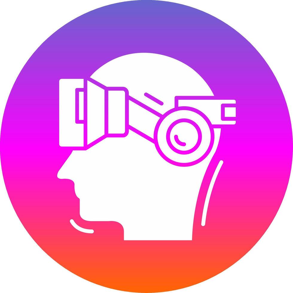 Vr glasses Glyph Gradient Circle Icon vector