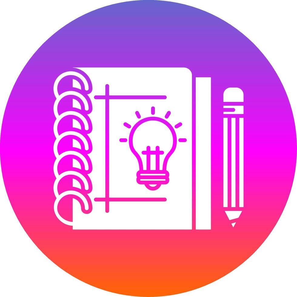 Sketchbook Glyph Gradient Circle Icon vector