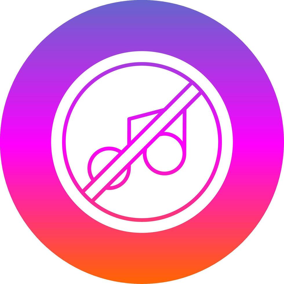 No music Glyph Gradient Circle Icon vector