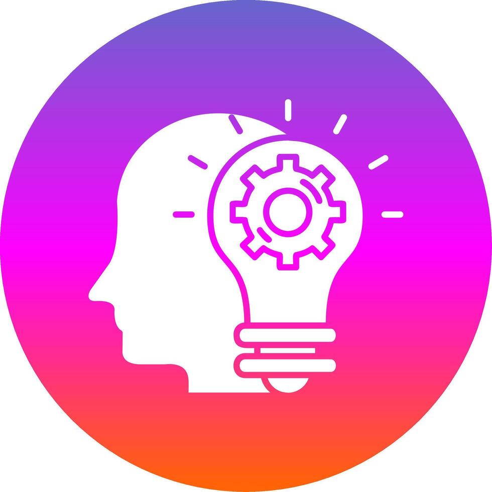 Imagination Glyph Gradient Circle Icon vector