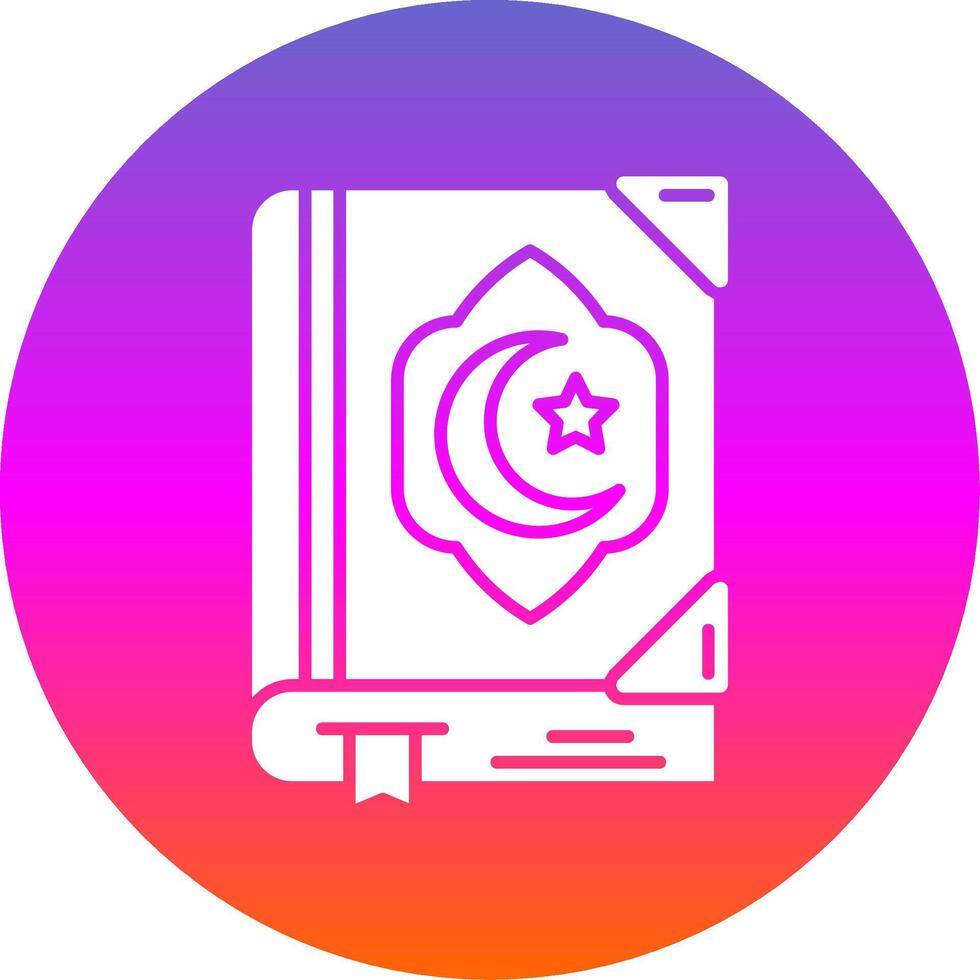 Quran Glyph Gradient Circle Icon vector